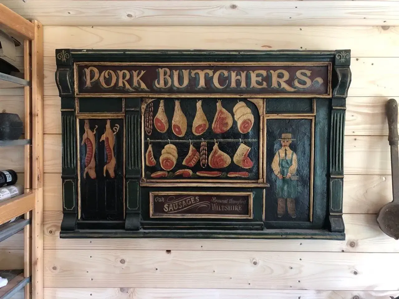 Billede 1 - Engelsk skilt fra slagter butik