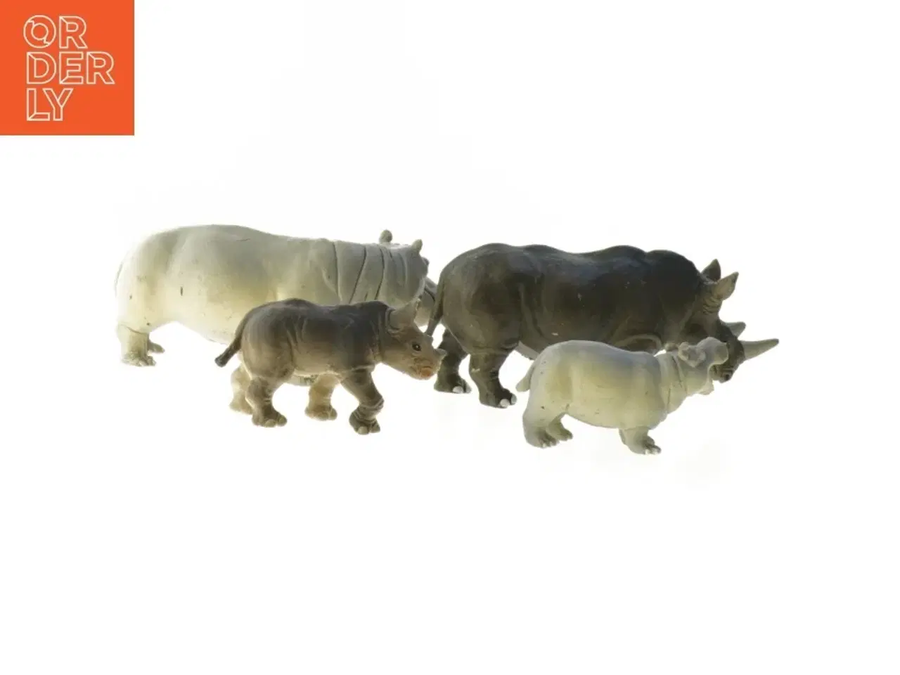 Billede 4 - Sættet af flodhest og næsehorn figurer (str. 14 cm)