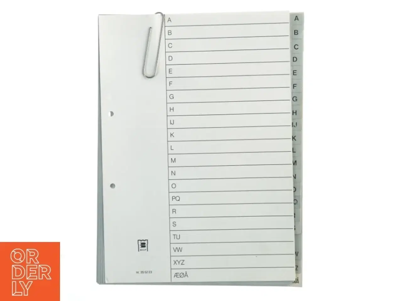 Billede 1 - Indeks faneblade til mappe fra Bicp (str. 30x23 cm)