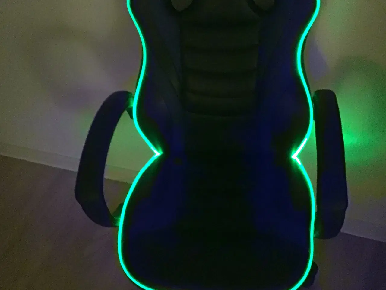 Billede 4 - Gaming kontorstol med LED-lys sort/blå kunstlæder