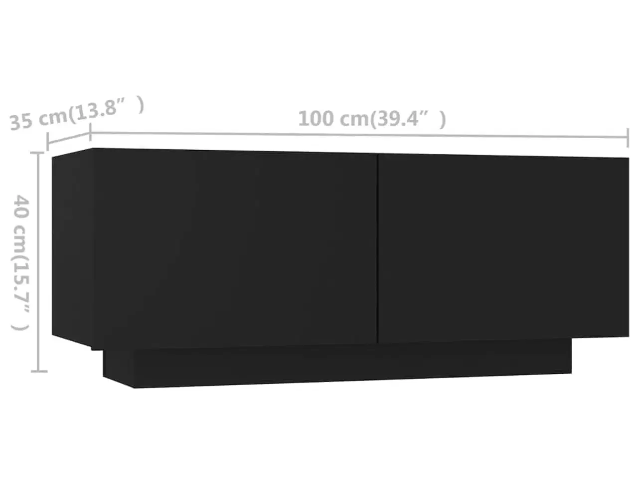 Billede 10 - Tv-skab med LED-lys 180x35x40 cm sort