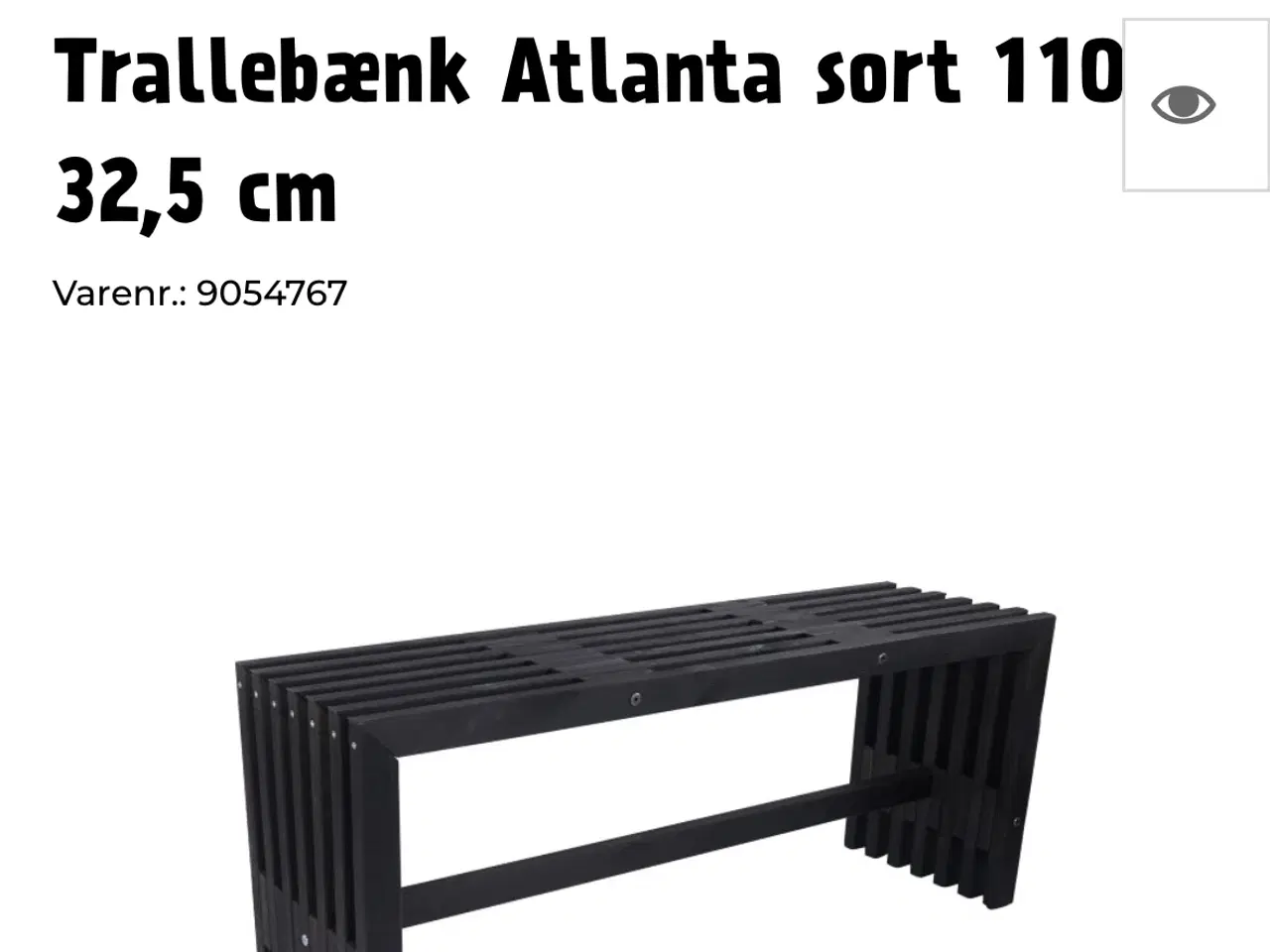 Billede 1 - Trallebænk i sort