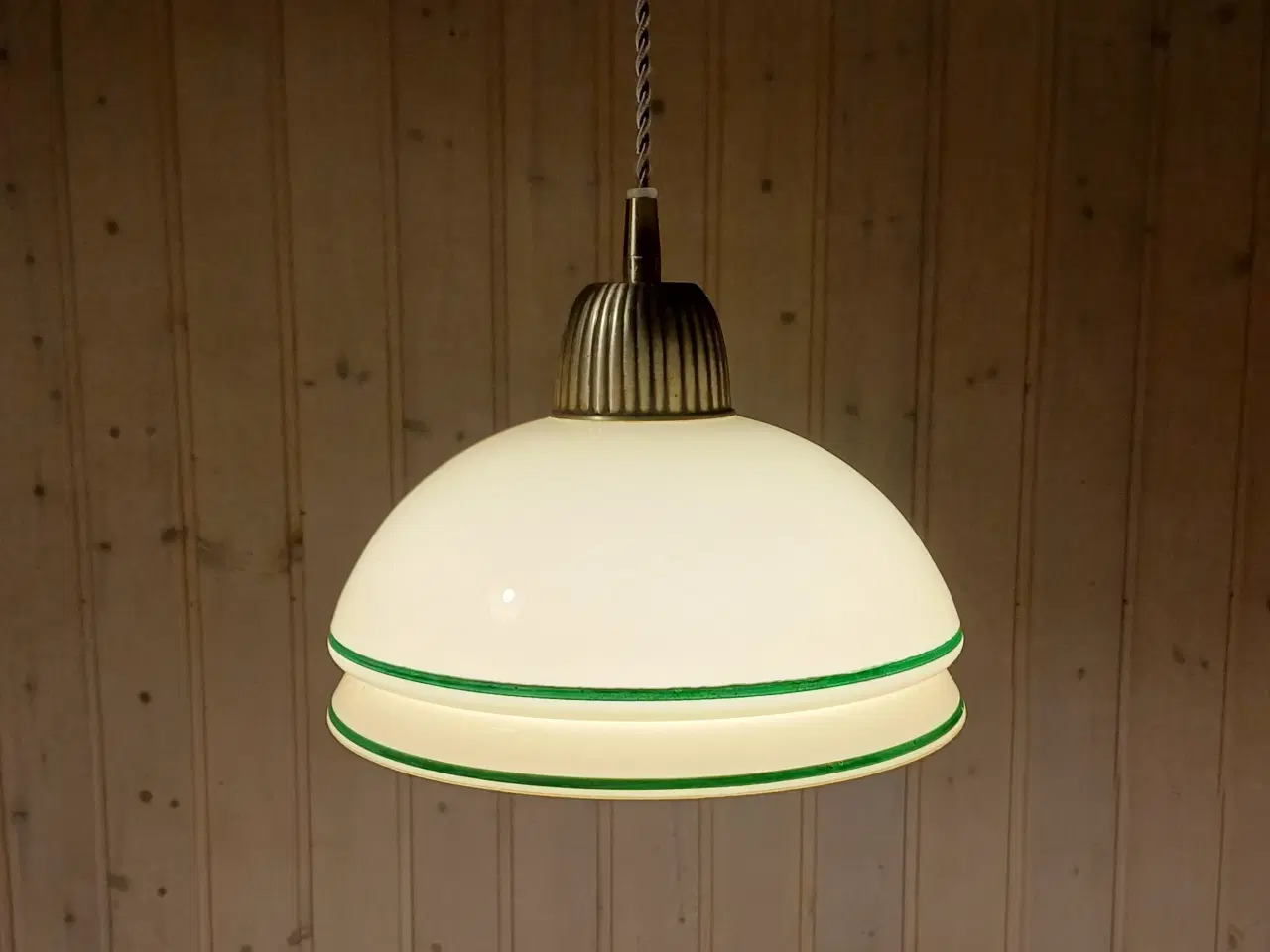 Billede 2 - Vintage/Retro loftlampe med glasskærm og bakelit