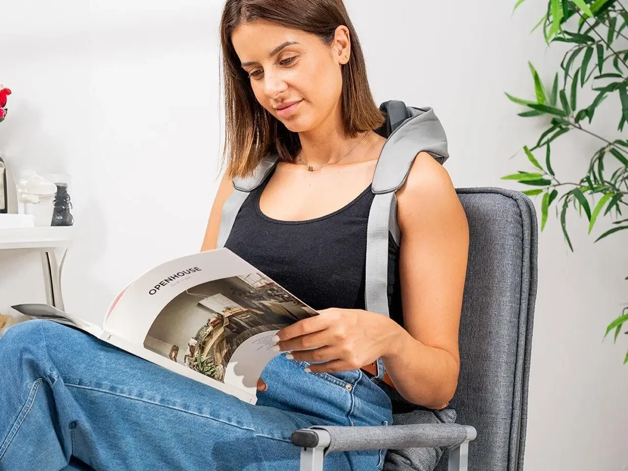 Billede 4 - Silax genopladeligt nakkemassageapparat 6 knuder (6D) - grå