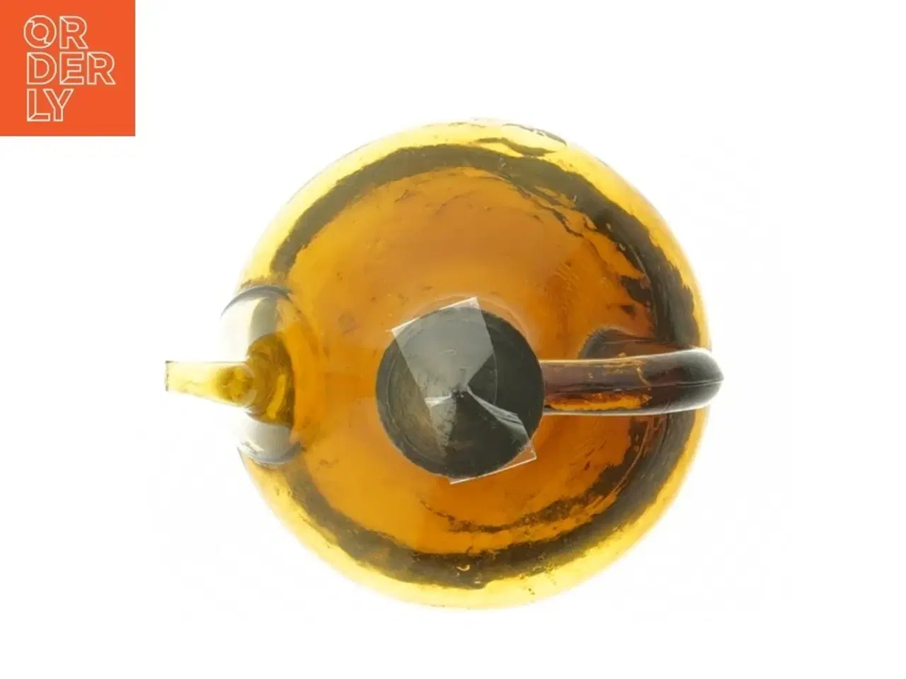 Billede 2 - Ravfarvet Glas Karaffel med prop (str. 14,5 cm)