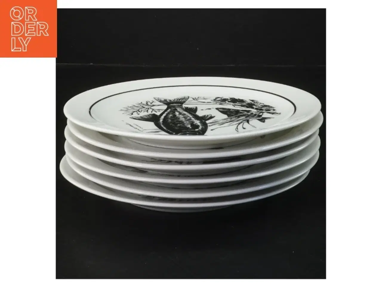 Billede 1 - Fisketallerkener fra Inglasur - 6 stk.(str. Ø 19 cm) (str. Ø 19 cm).