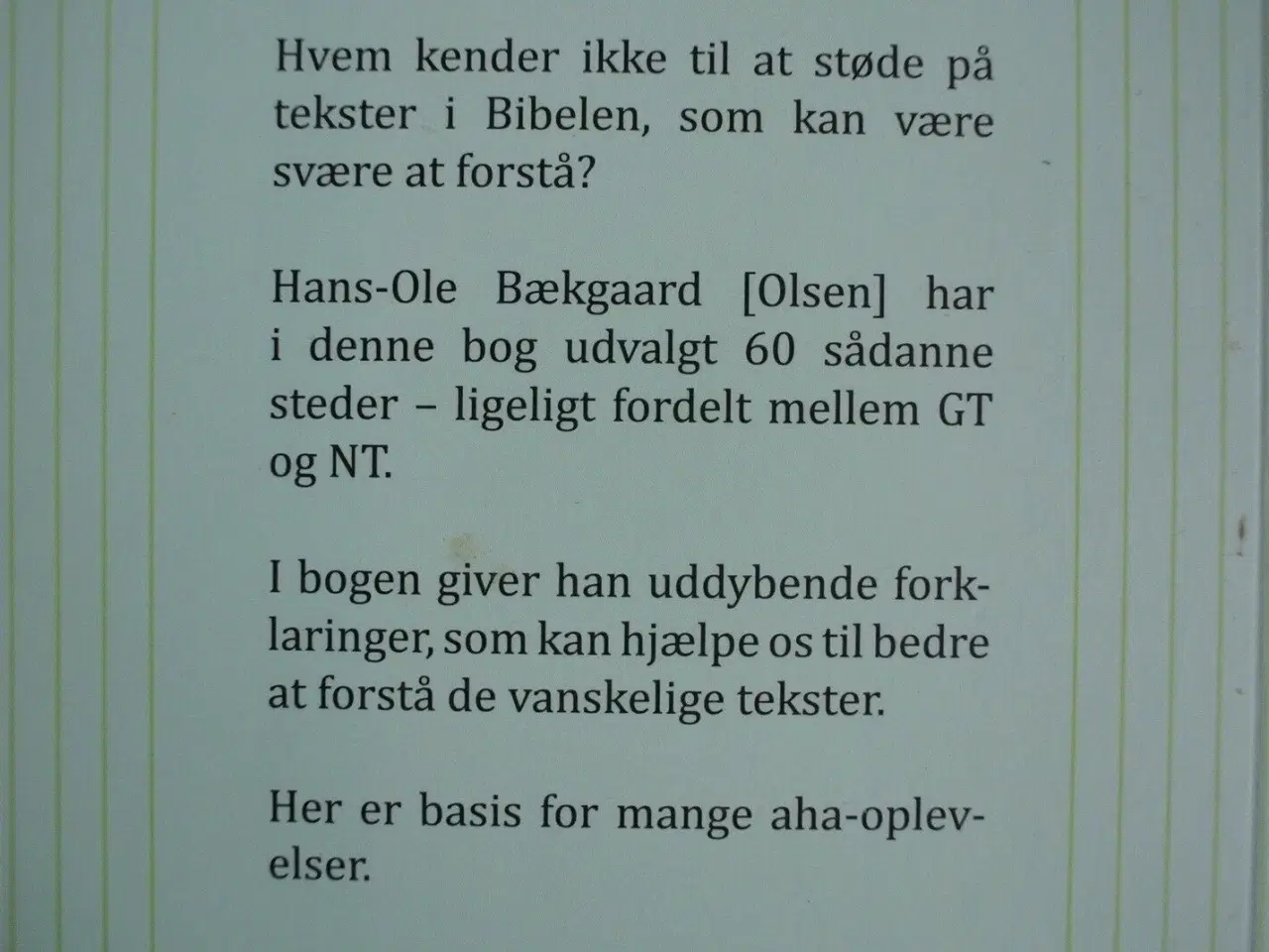 Billede 3 - hovedet under armen om vanskelige steder i bibelen