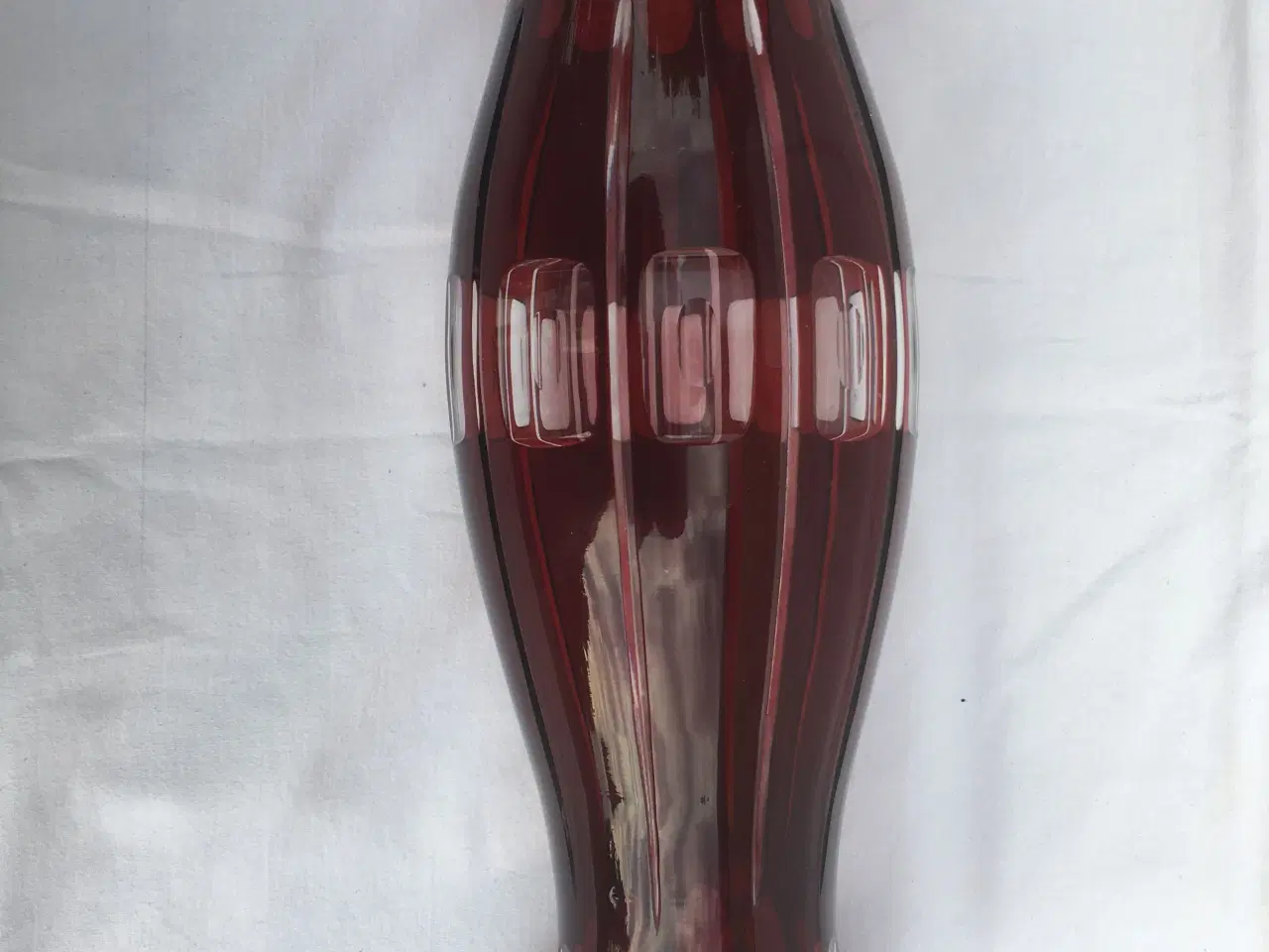 Billede 6 - Rød krystal glas vase