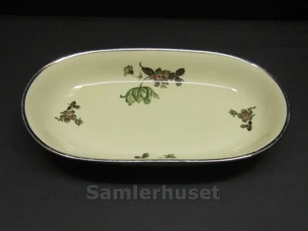 Billede 1 - Grøn Vallø Platin Assiet 22x12½ cm.