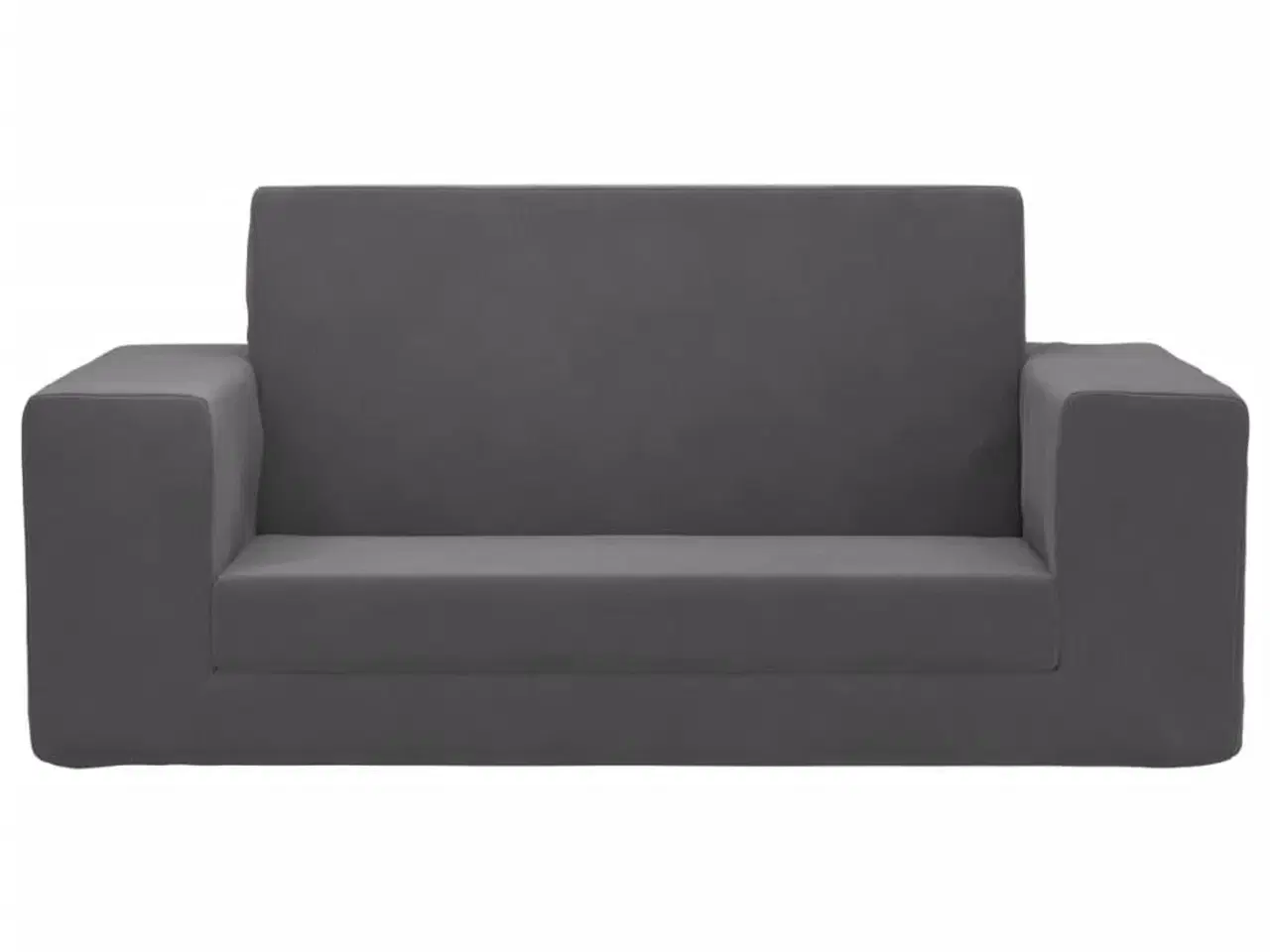 Billede 3 - 2-personers sovesofa til børn blødt plys antracitgrå