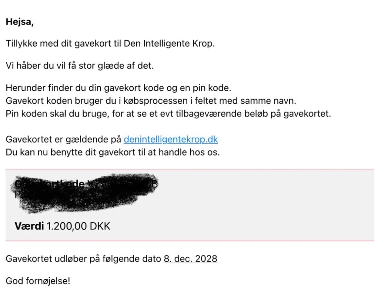 Billede 2 - Den Inteligente krop, gavekort 1200