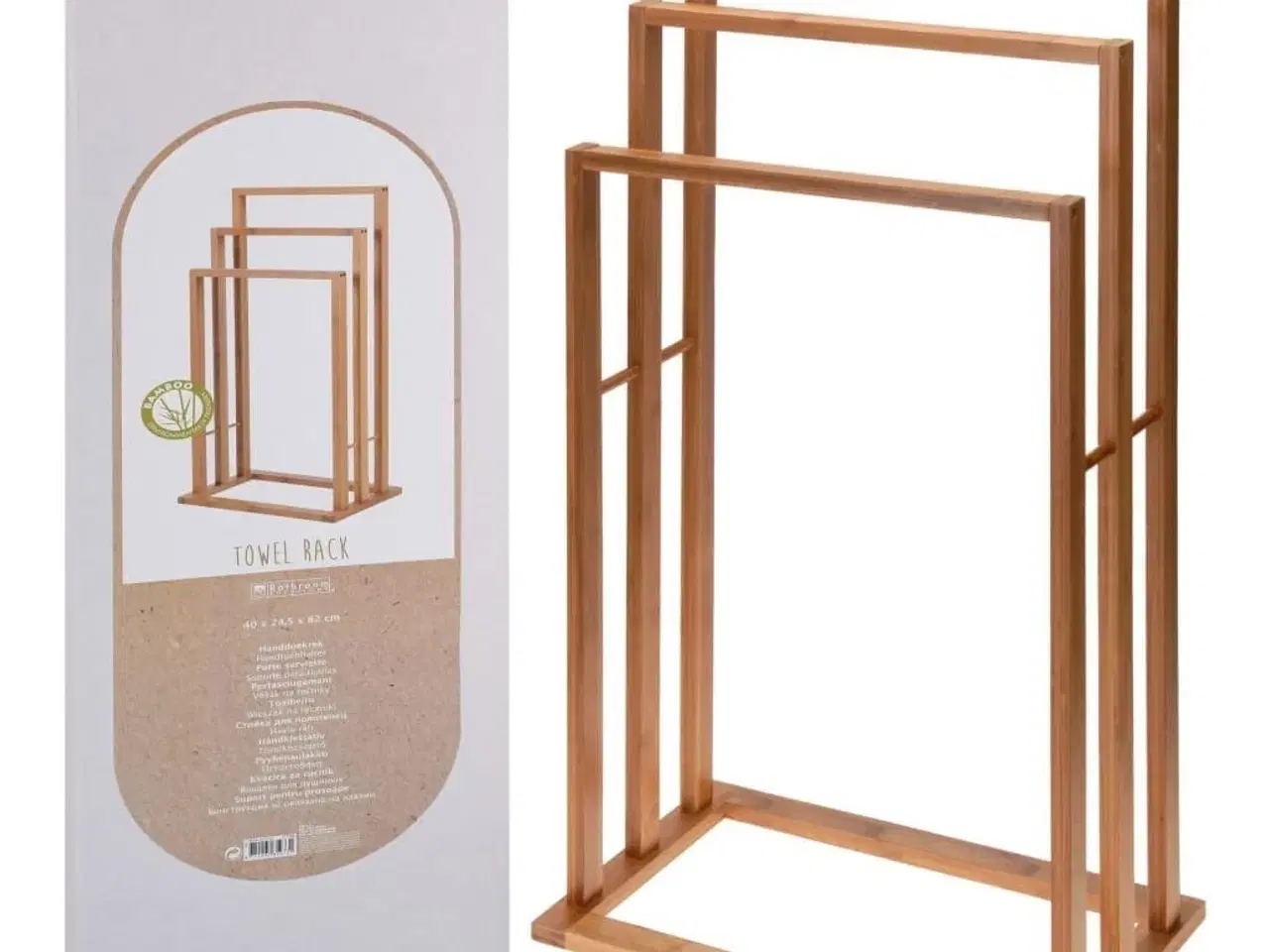 Billede 2 - Bathroom Solutions håndklædeholder med 3 stænger bambus