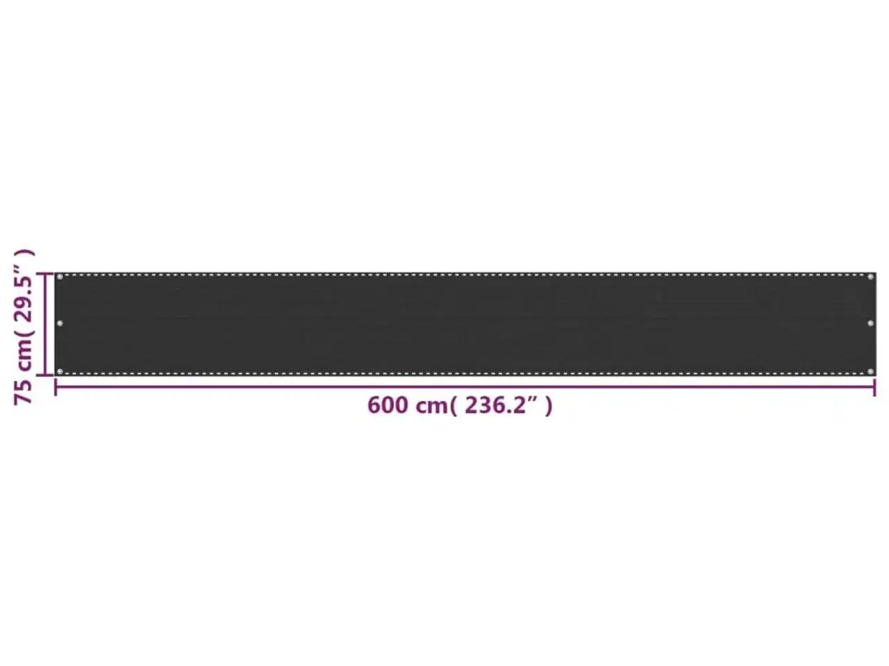 Billede 5 - Balkonafskærmning HDPE 75x600 cm antracitgrå