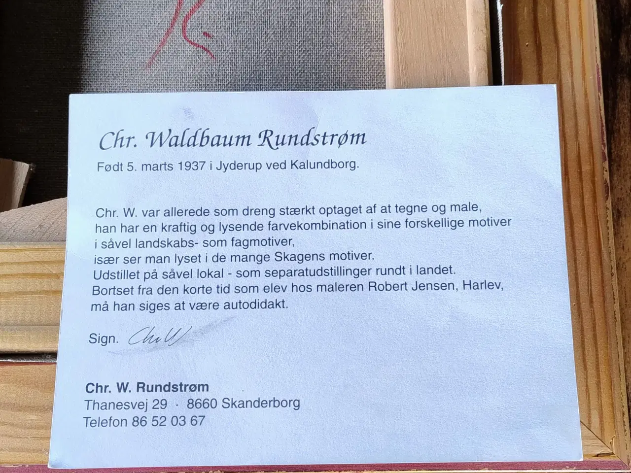 Billede 3 - Skagen maleri af Chr Waldbaum Rundstrøm 33 x 39 cm