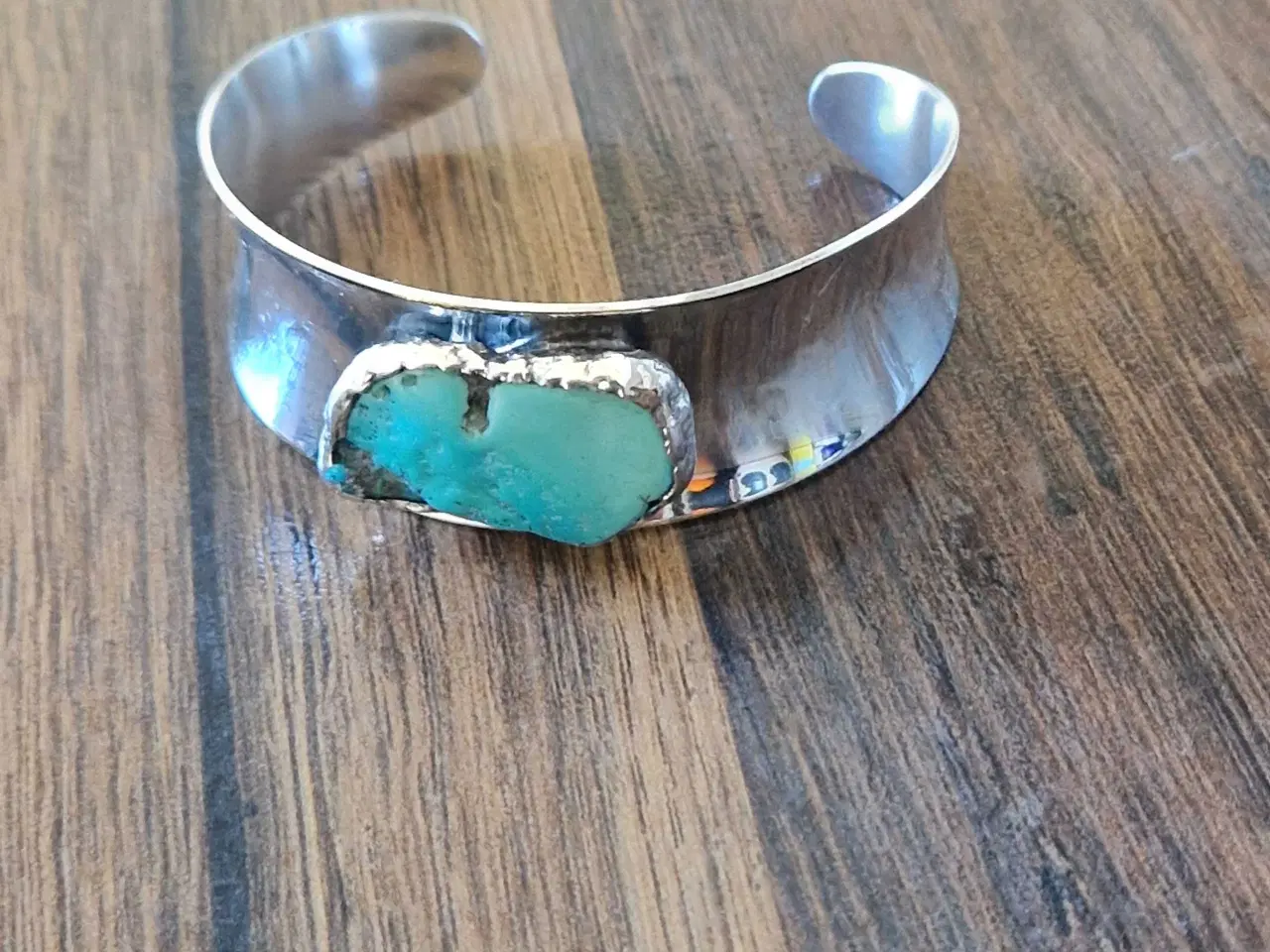 Billede 2 - Retro armring,forsølvet med turkis. Erik Dennung 