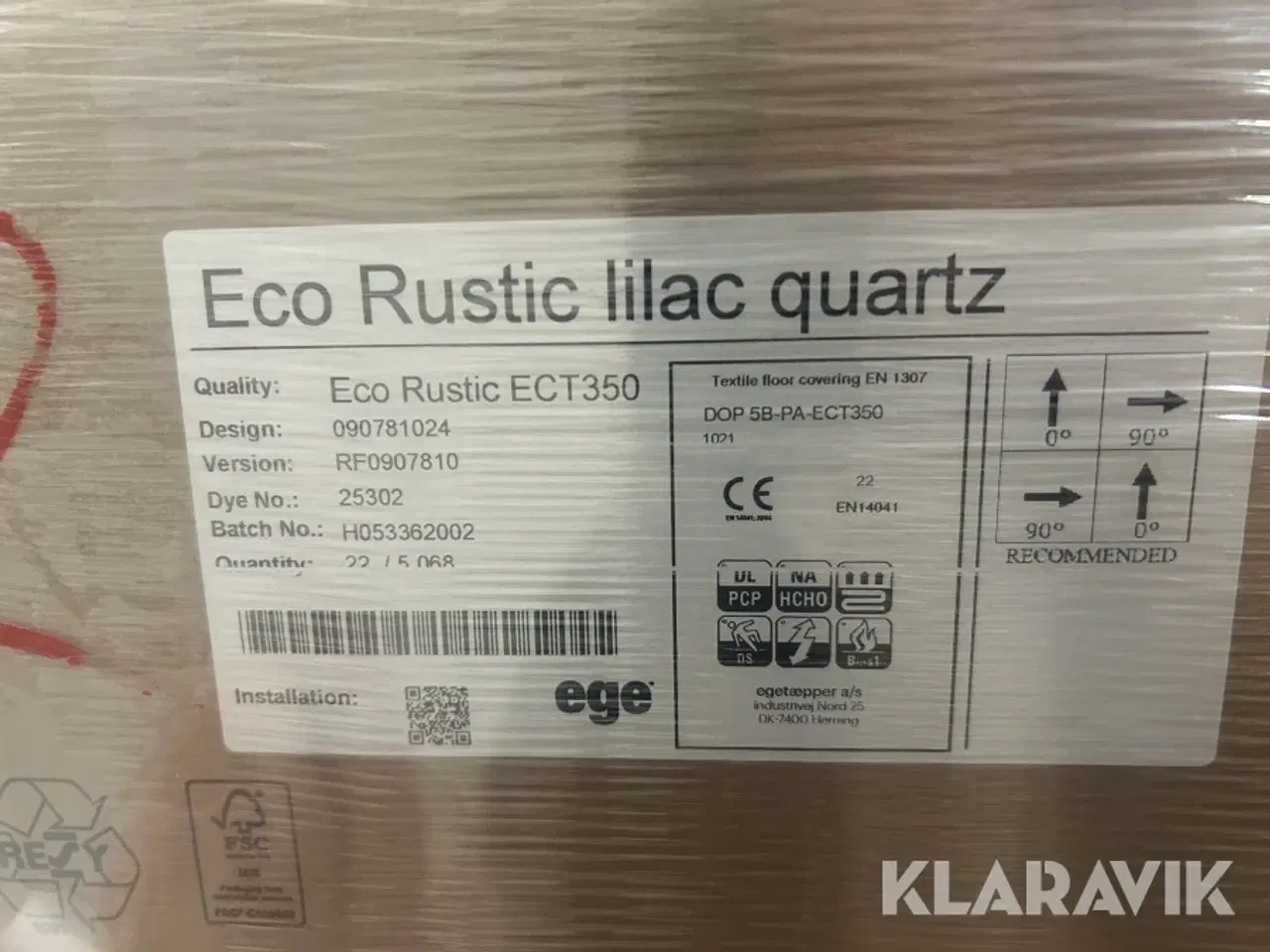 Billede 6 - Tæppefliser Ege Ect350 lilac quartz 25m2