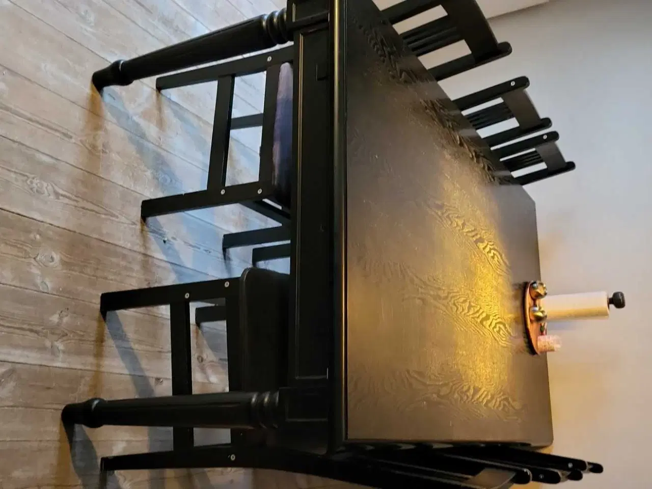 Billede 6 - Smukt sort spisebord med udtræk