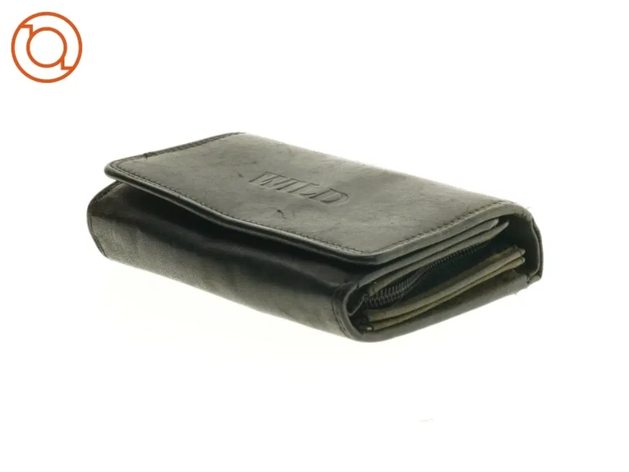 Billede 1 - Sort læderpung fra wild (str. 15 x 9 cm)