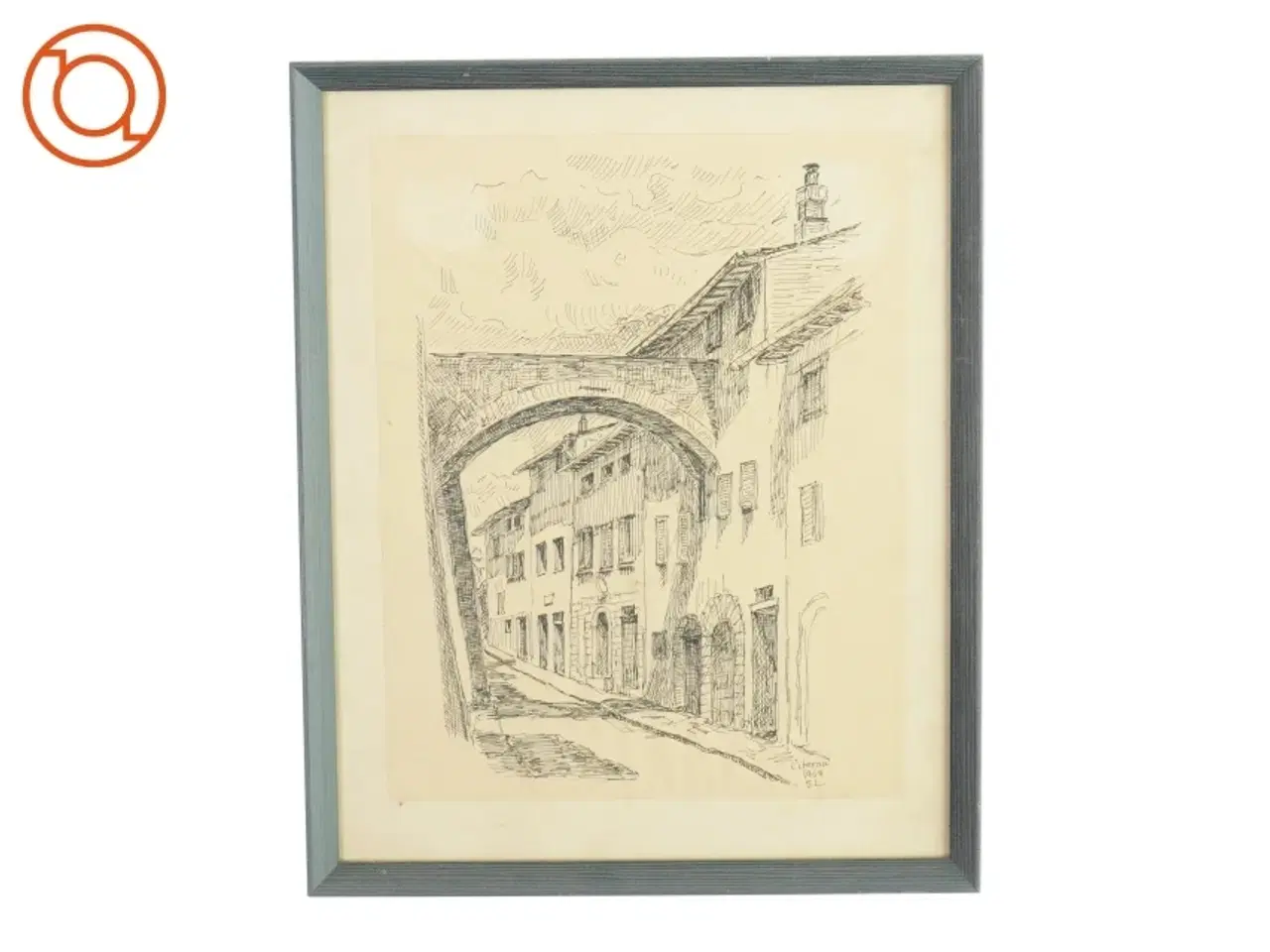 Billede 1 - Billedramme med tegning (str. LB:37x30cm)