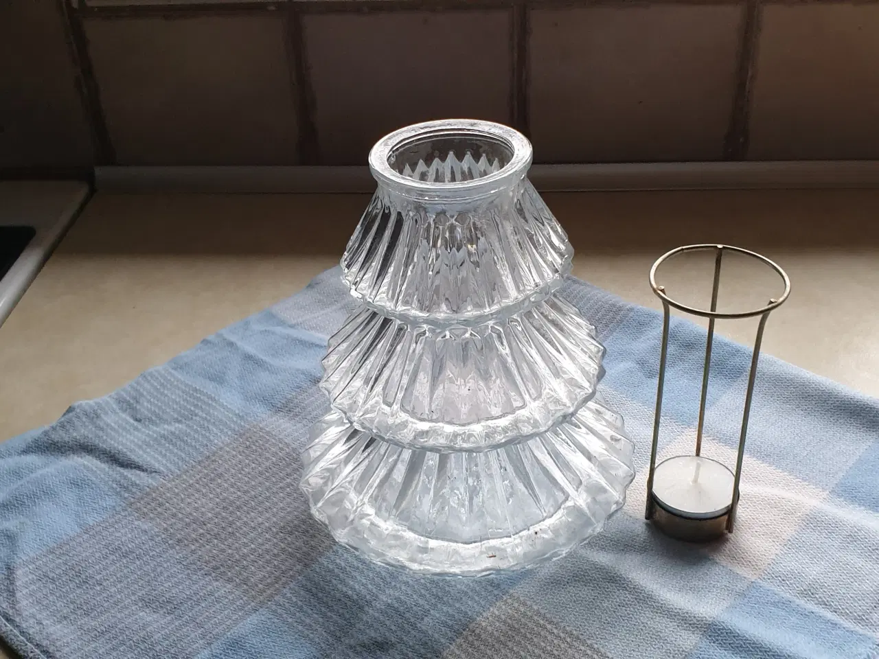 Billede 1 - Glaslygte/vase H19cm