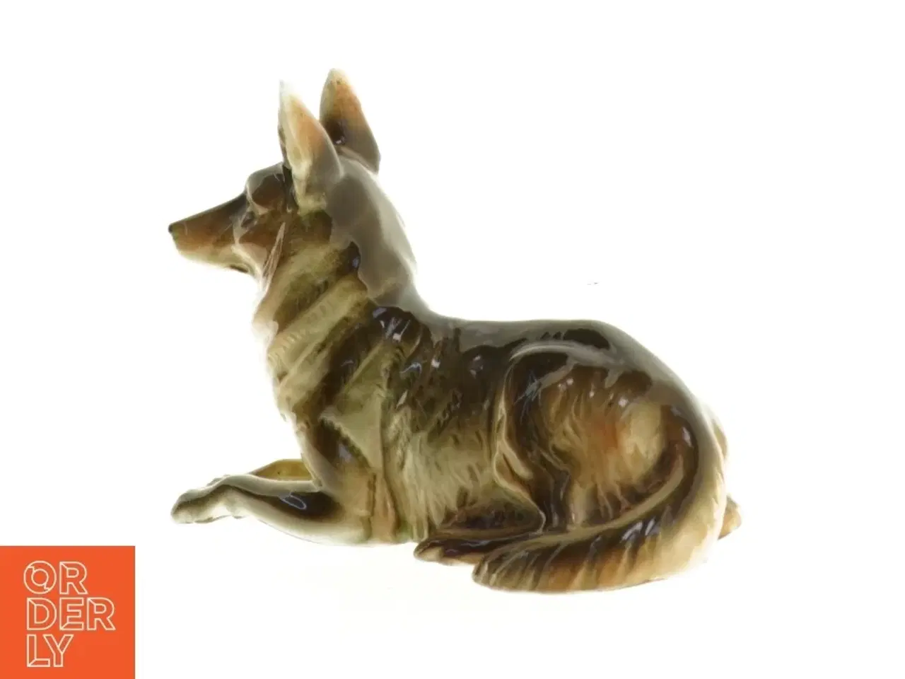 Billede 1 - Porcelænsfigur af liggende hund fra Kazan (str. 18 x 8 x 12 cm)