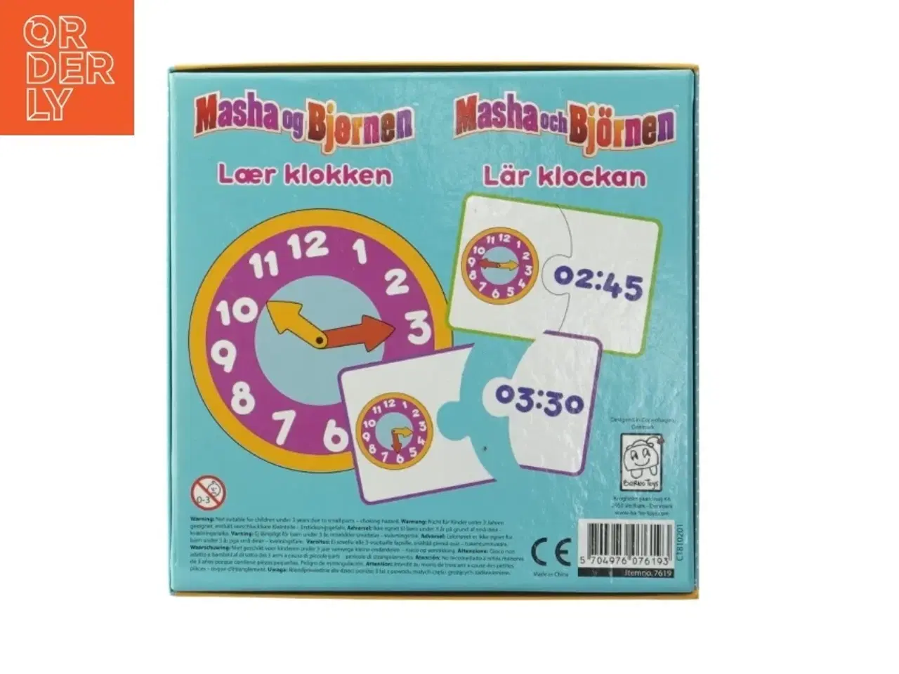 Billede 2 - Masha og Bjørnen lær uret puslespil fra Barbo Toys (str. 23 brikker)