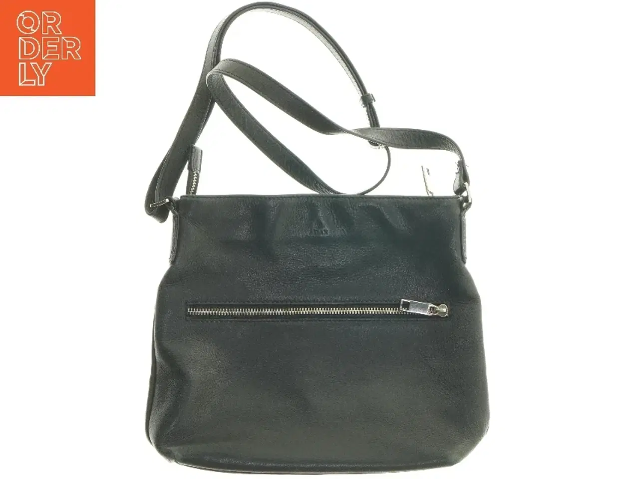 Billede 3 - Sort skuldertaske i læder fra Adax (str. 25x30 cm)