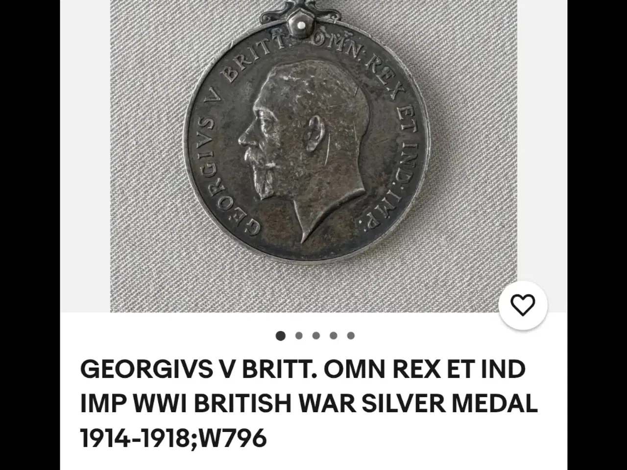 Billede 1 - Krigs medaljer, 1914, United kingdom krigsme