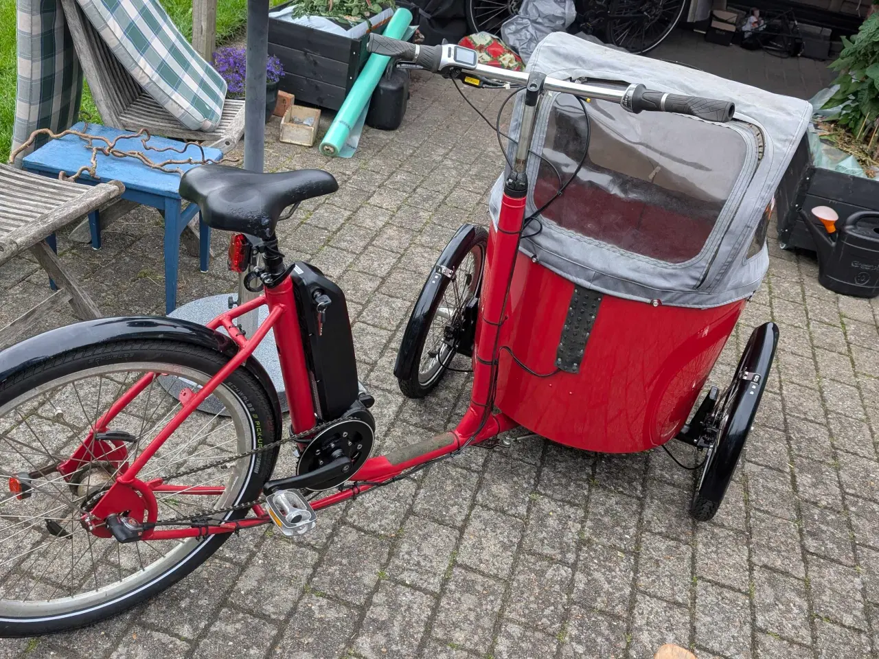 Billede 7 - El-ladcykel med låge og kalesje