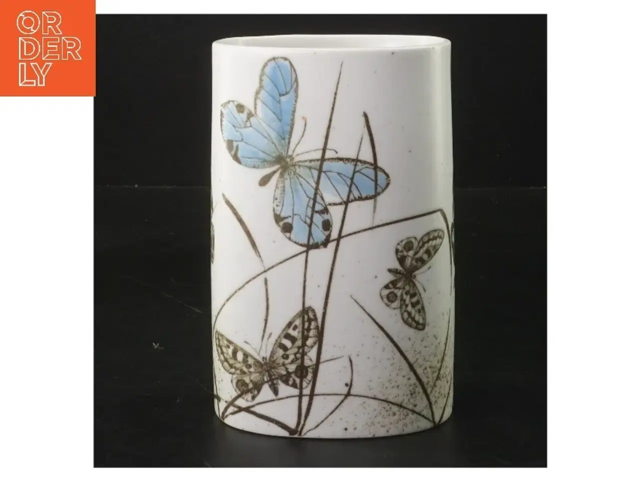 Billede 2 - Royal Copenhagen vase med sommerfugle fra Royal Copenhagen (str. 15,5x10x7,5 cm)