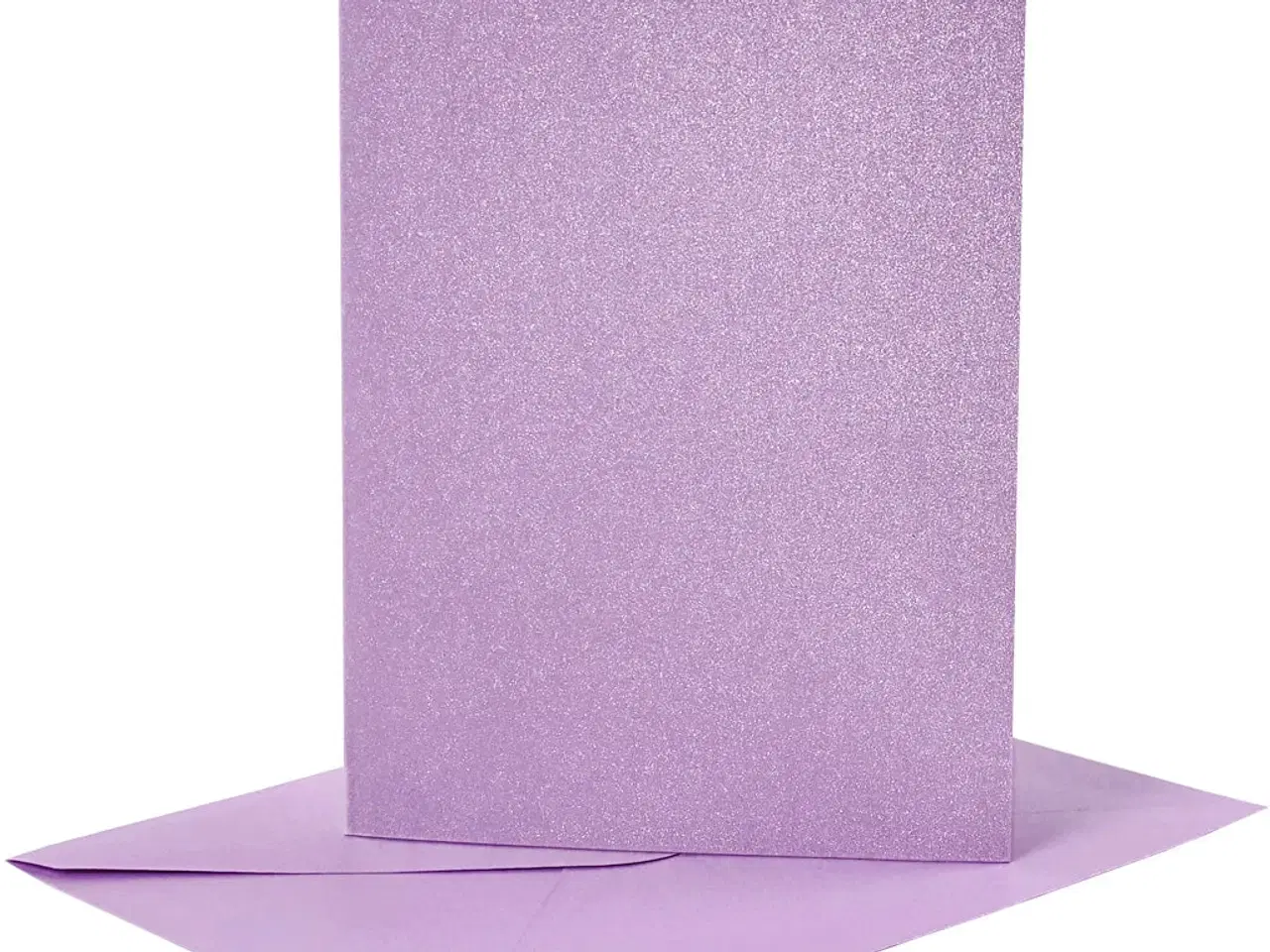 Billede 1 - Kort og kuverter, kort str. 10,5x15 cm, kuvert str. 11,5x16,5 cm, perlemor, 120+210 g, lilla, 4sæt/ 1 pk.