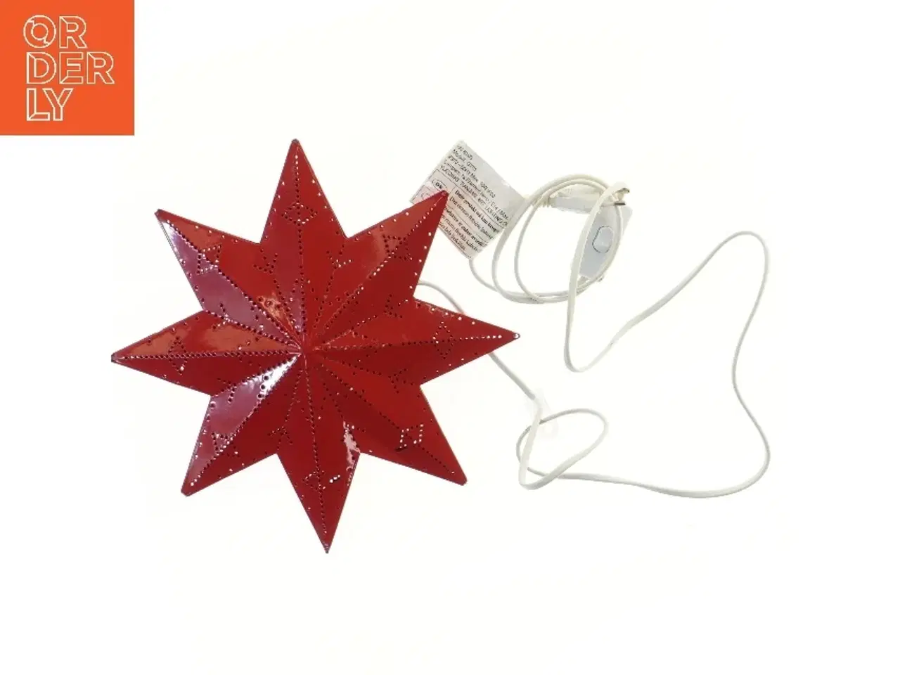 Billede 2 - Rød stjerne lampe (str. Ø 30 cm)