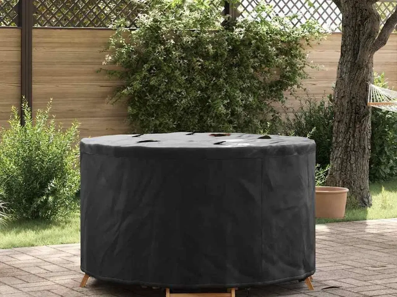 Billede 1 - Overtræk til havemøbler Sort 128 x 128 x 71 cm 420D stof