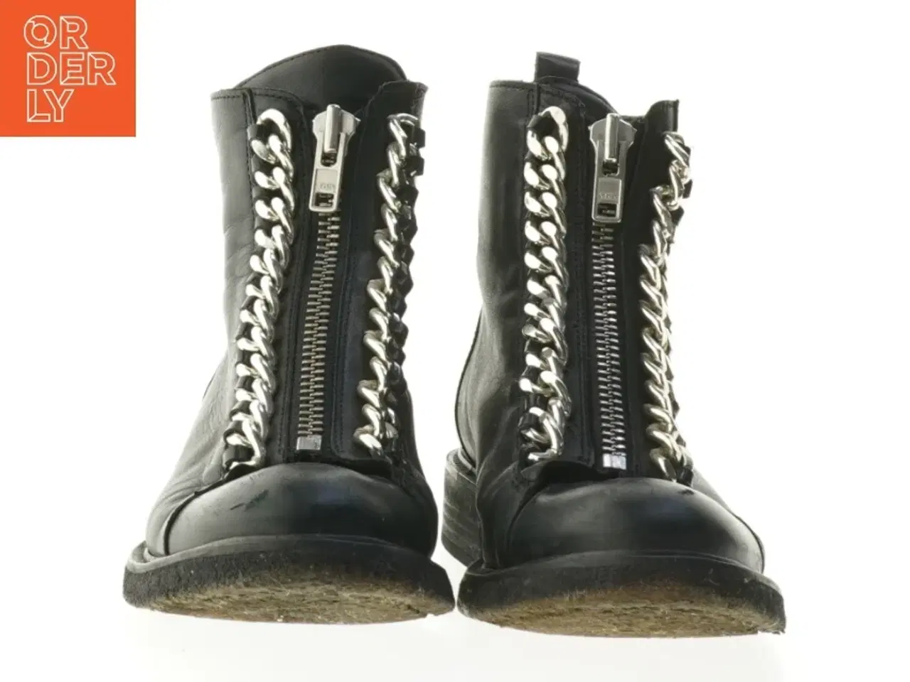 Billede 4 - Sort støvler med kædedetaljer fra Billi Bi (str. 38 )