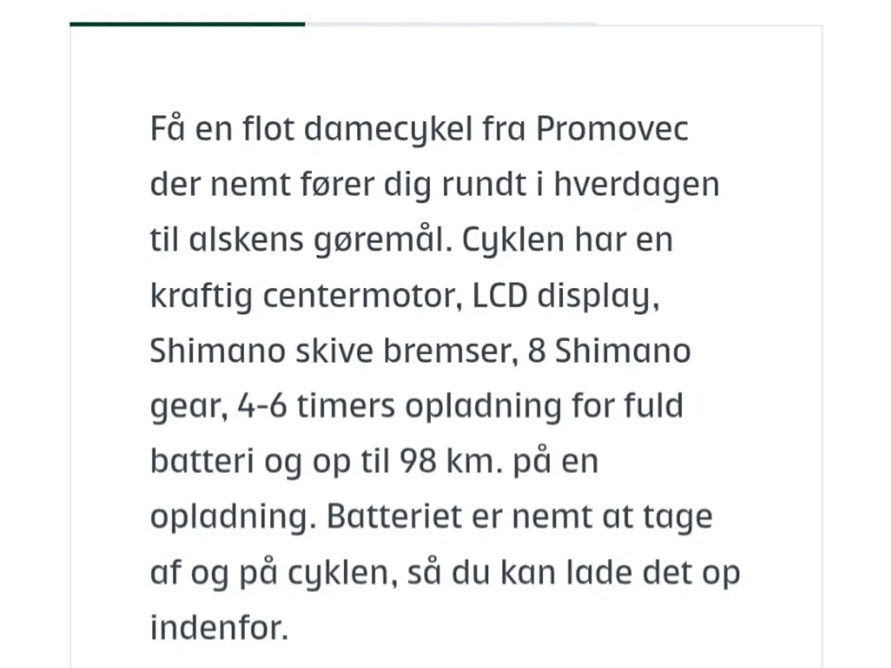 Billede 7 - NY el-cykel, damecykel