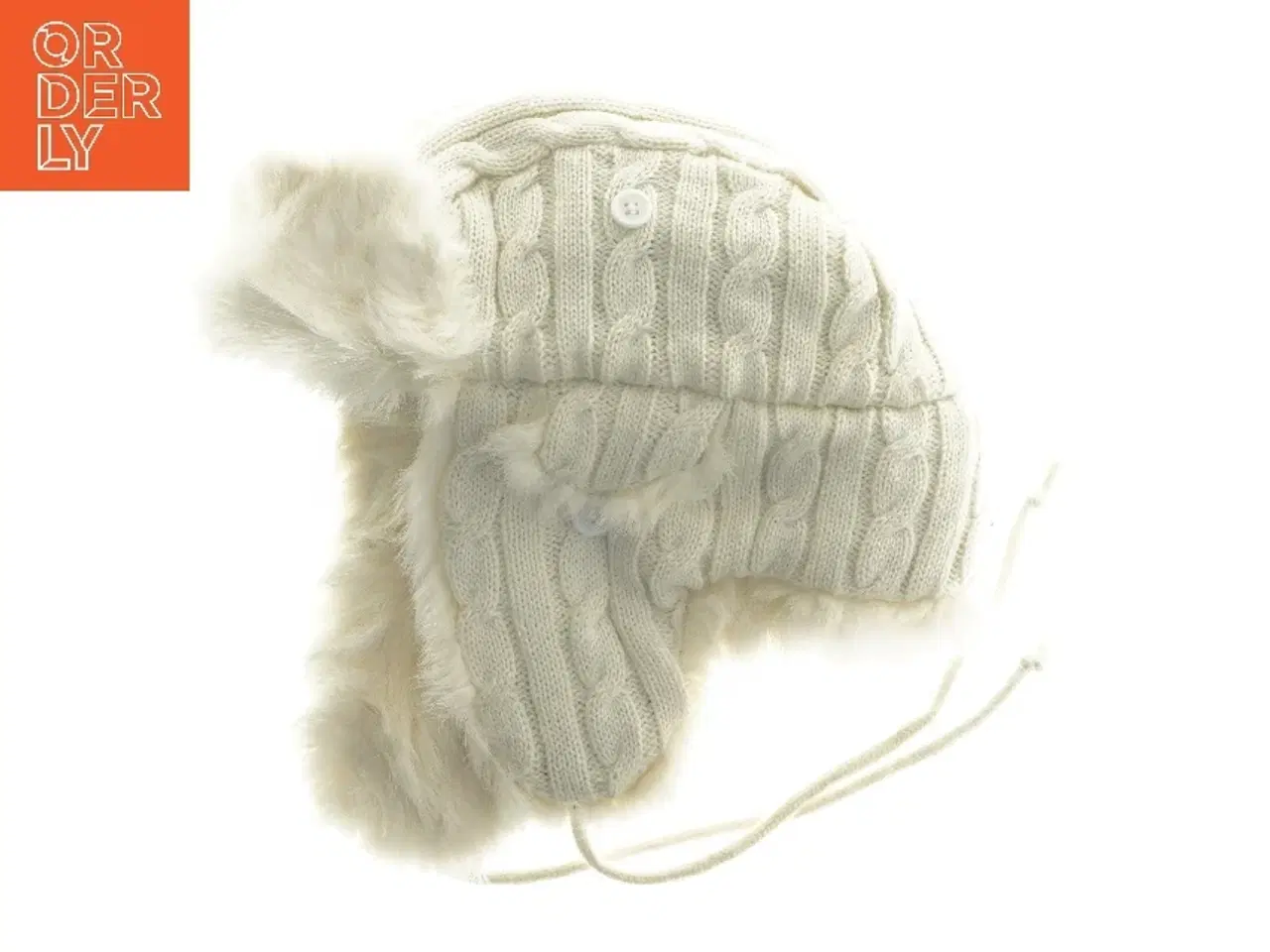 Billede 1 - Strikket pilot hat med pelskant (str. 30x30 cm)