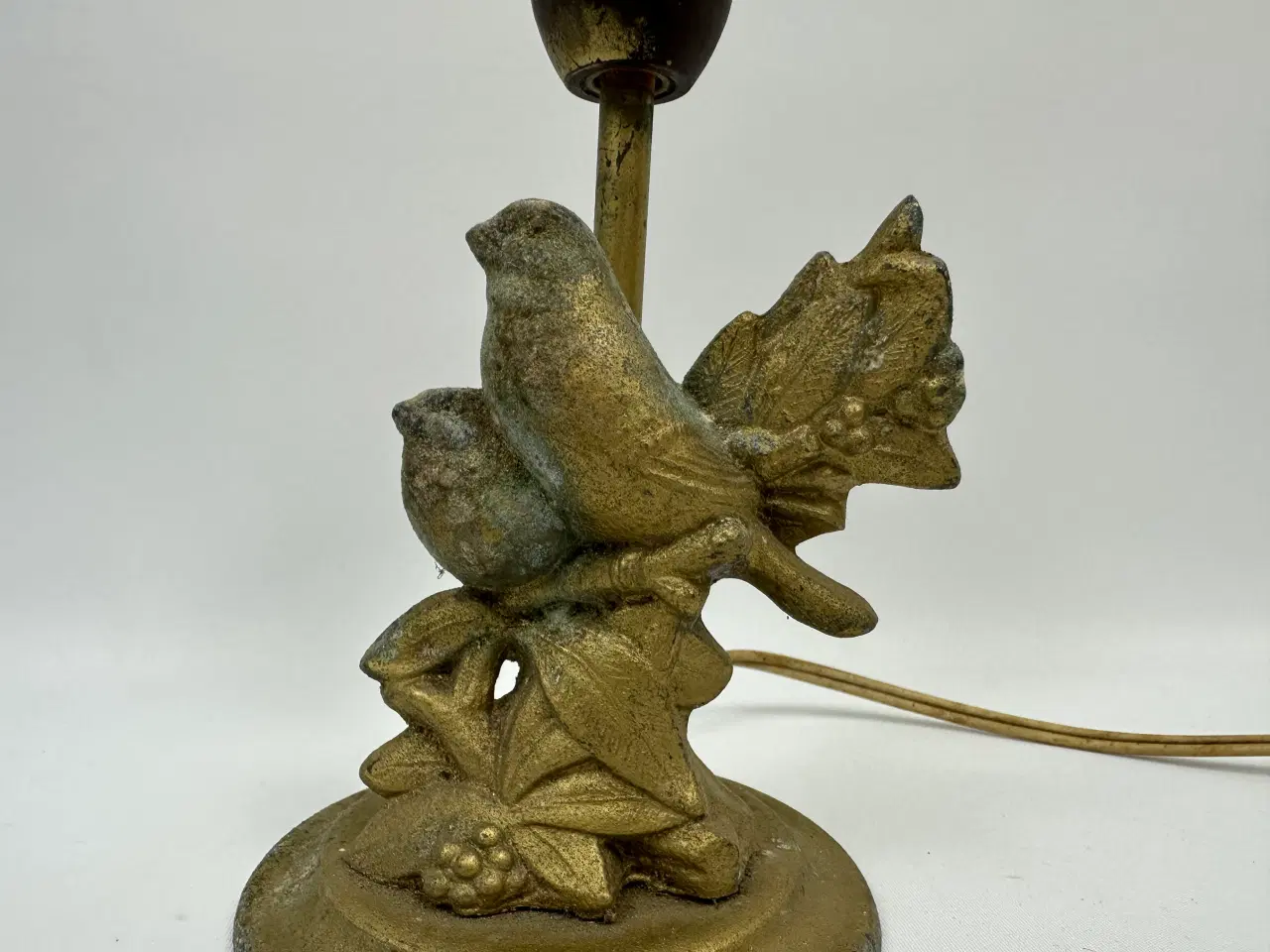 Billede 4 - Vintage lampefod med fugle ornameneter