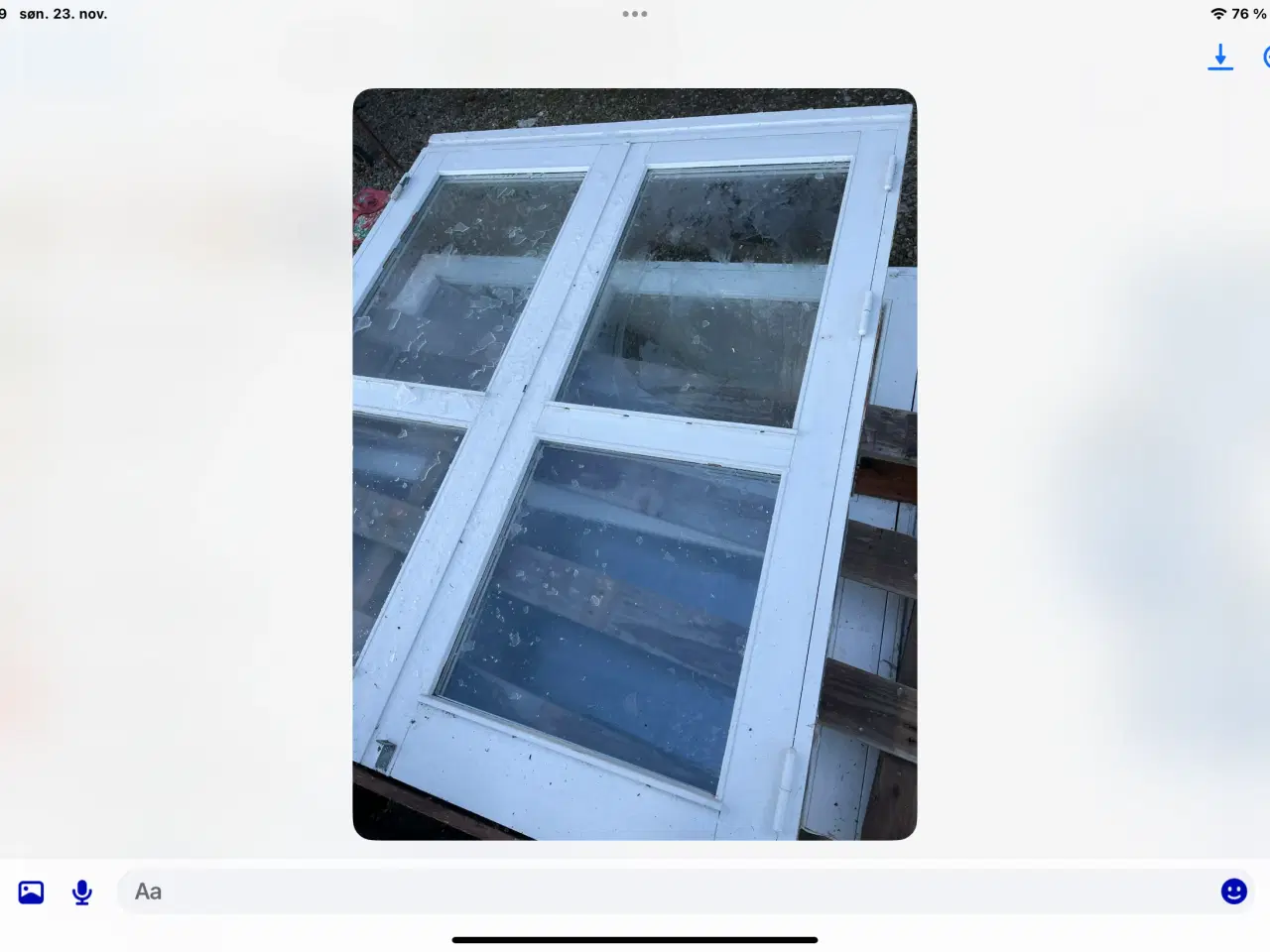 Billede 2 - Terrassedør dobbelt med thermoglas i træ