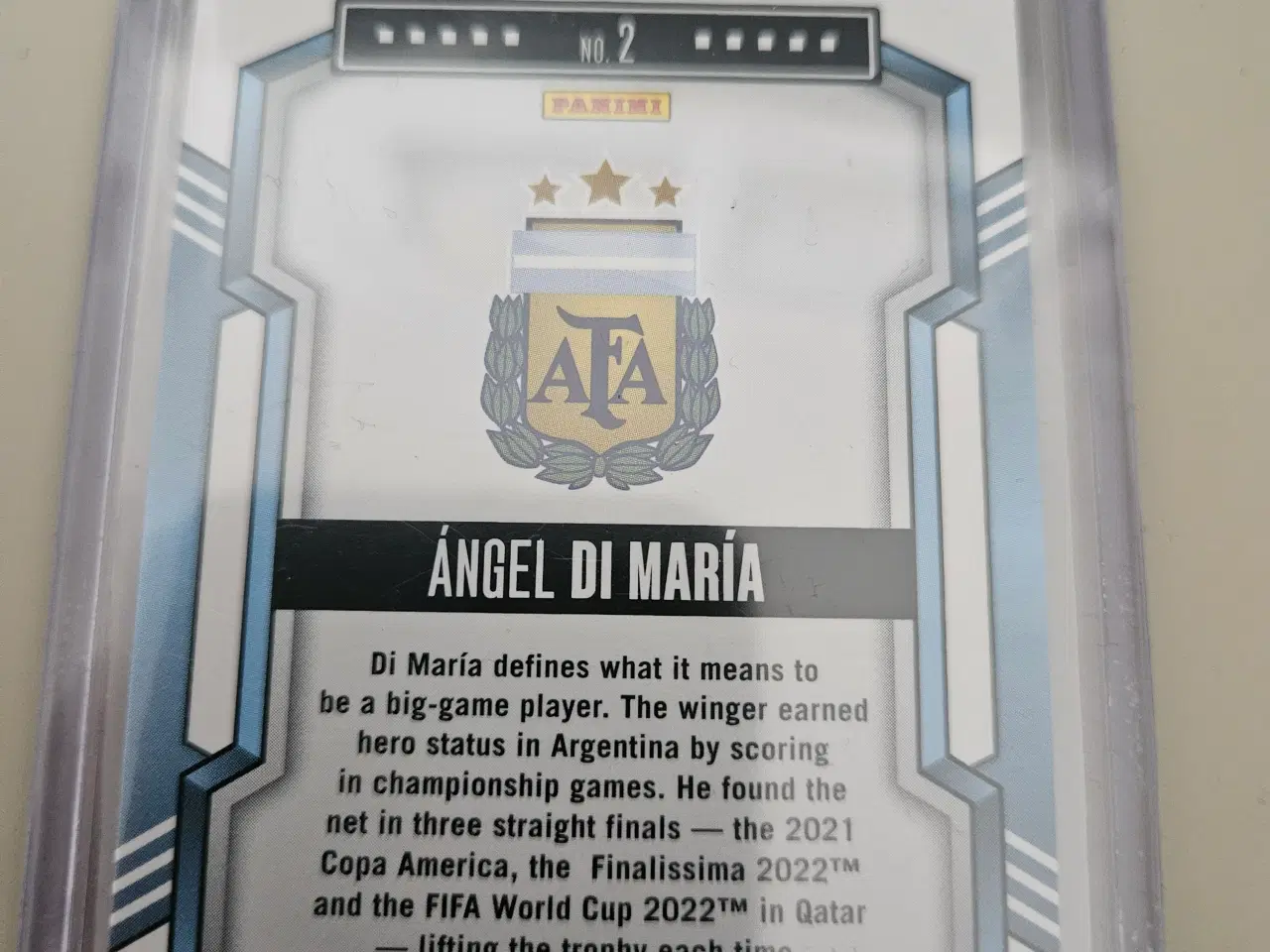 Billede 2 - Angel Di Maria Blue Swirl 13/50 Score Fodboldkort