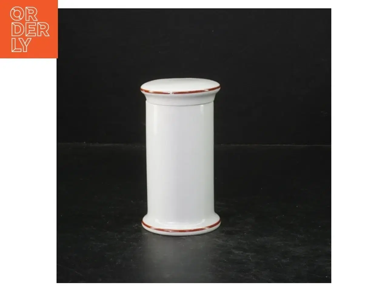 Billede 2 - Bing & Grøndahl porcelænsdåse med låg til bagepulver fra B&G (str. 11 cm)