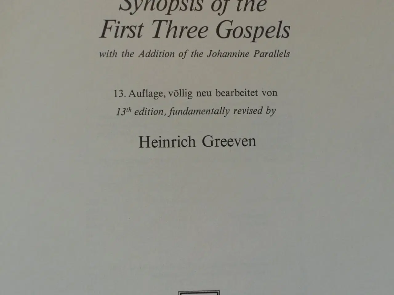 Billede 2 - synopse der drei ersten evangelien - synopsis of t