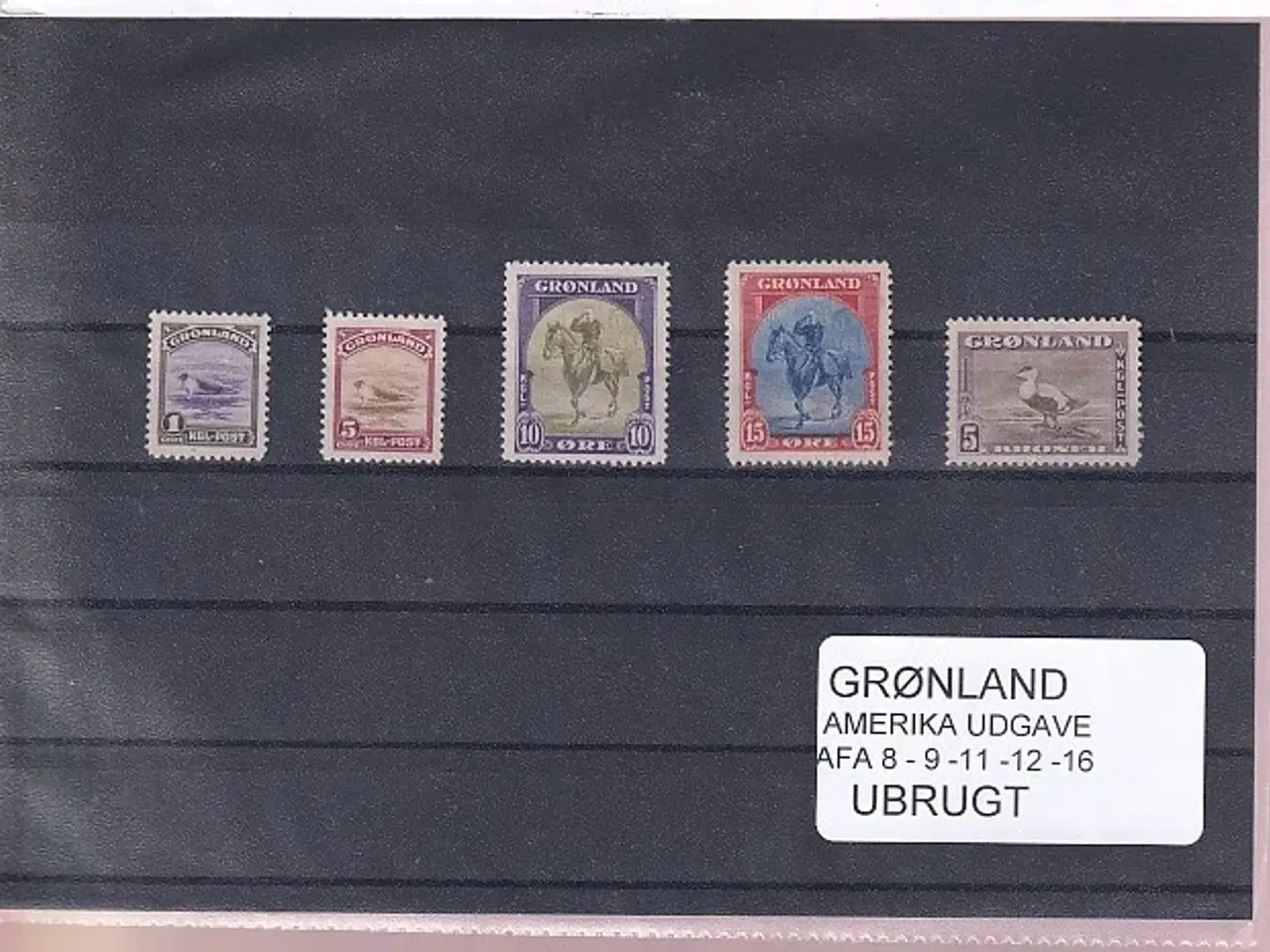 Billede 1 - Grønland - Amerika Udgave -  AFA  8 - 9-11 - 12 - 16 - Ubrugt