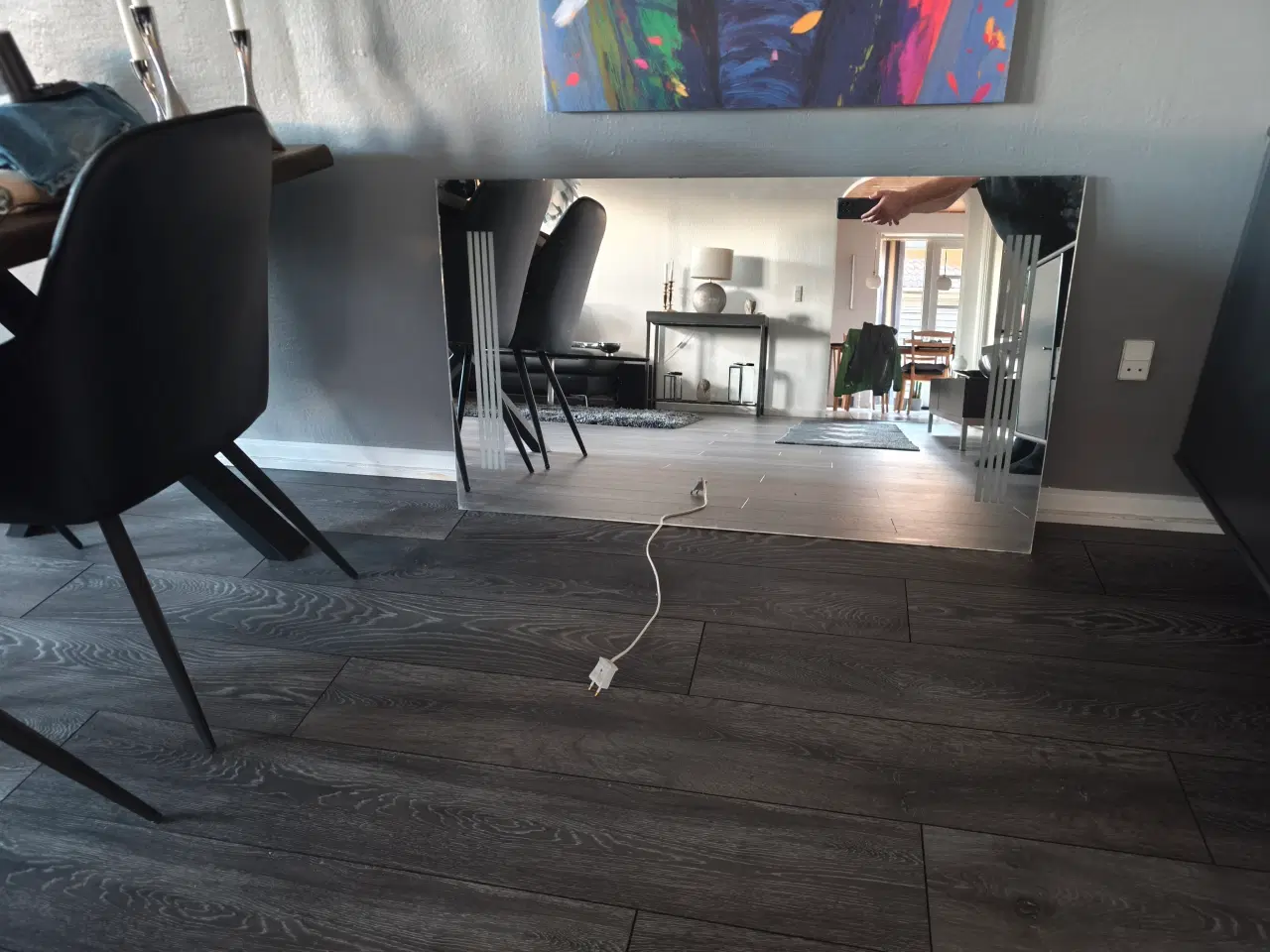 Billede 1 - Badeværelsesspejl med led lys sælges