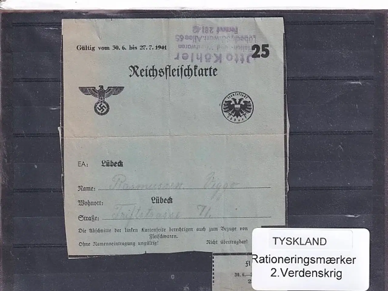 Billede 1 - Tyskland - Rationeringsmærker - 2. Verdenskrig