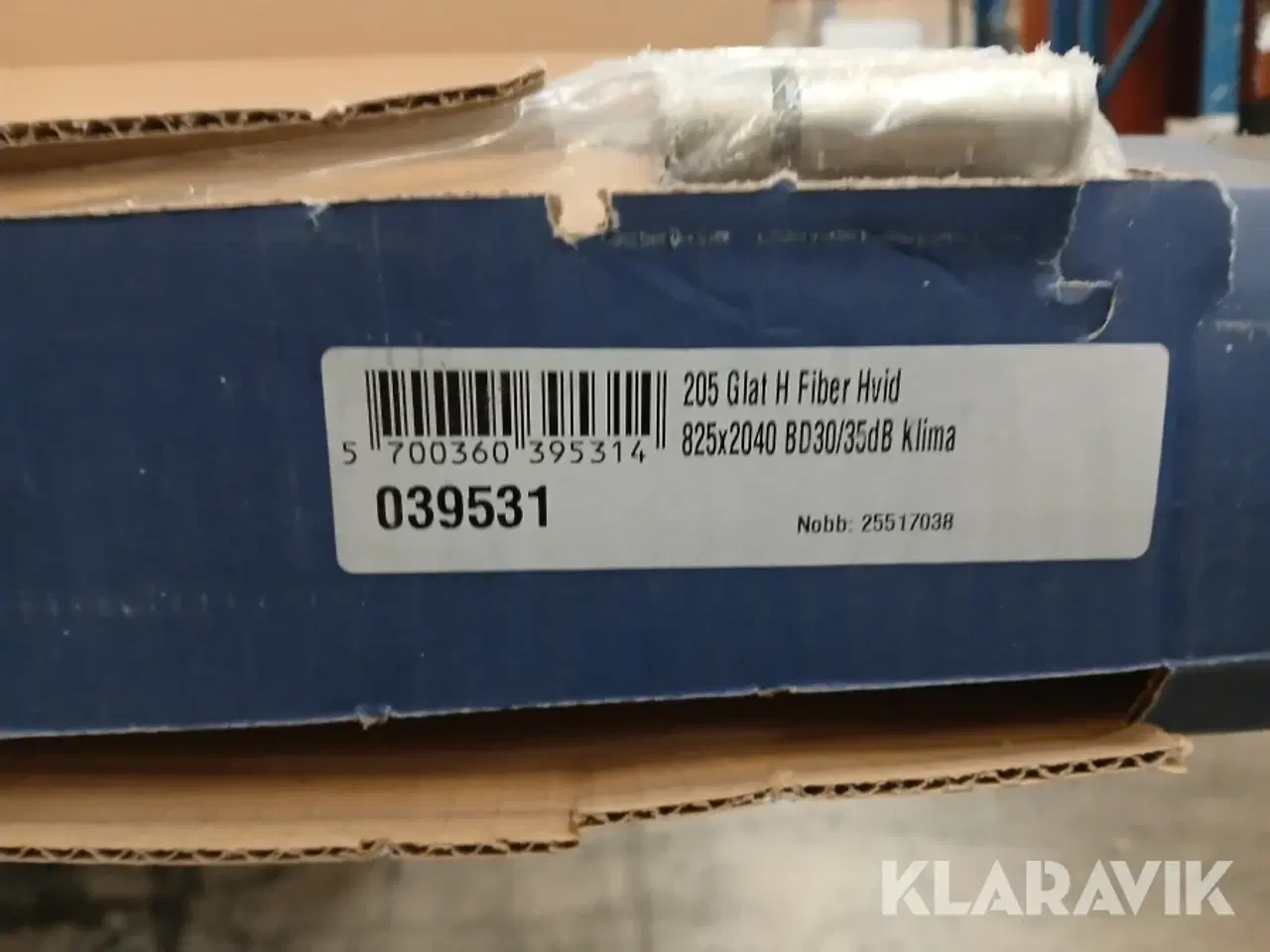 Billede 2 - Dørblad Swedoor klimadør højre hvidmalet BD30/35dB 205