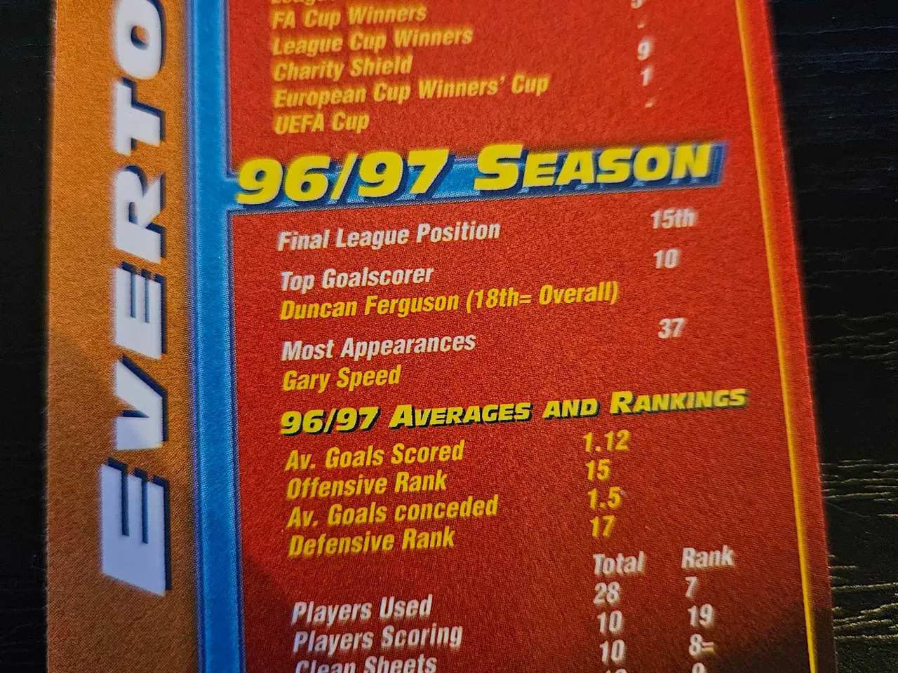 Billede 2 - Everton Klub Logo Metallic Fodboldkort 