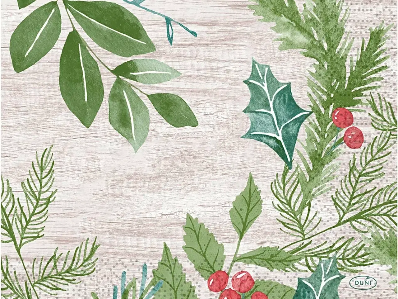 Billede 1 - Vintergrønne servietter 33x33 cm - 20 stk. i pakke