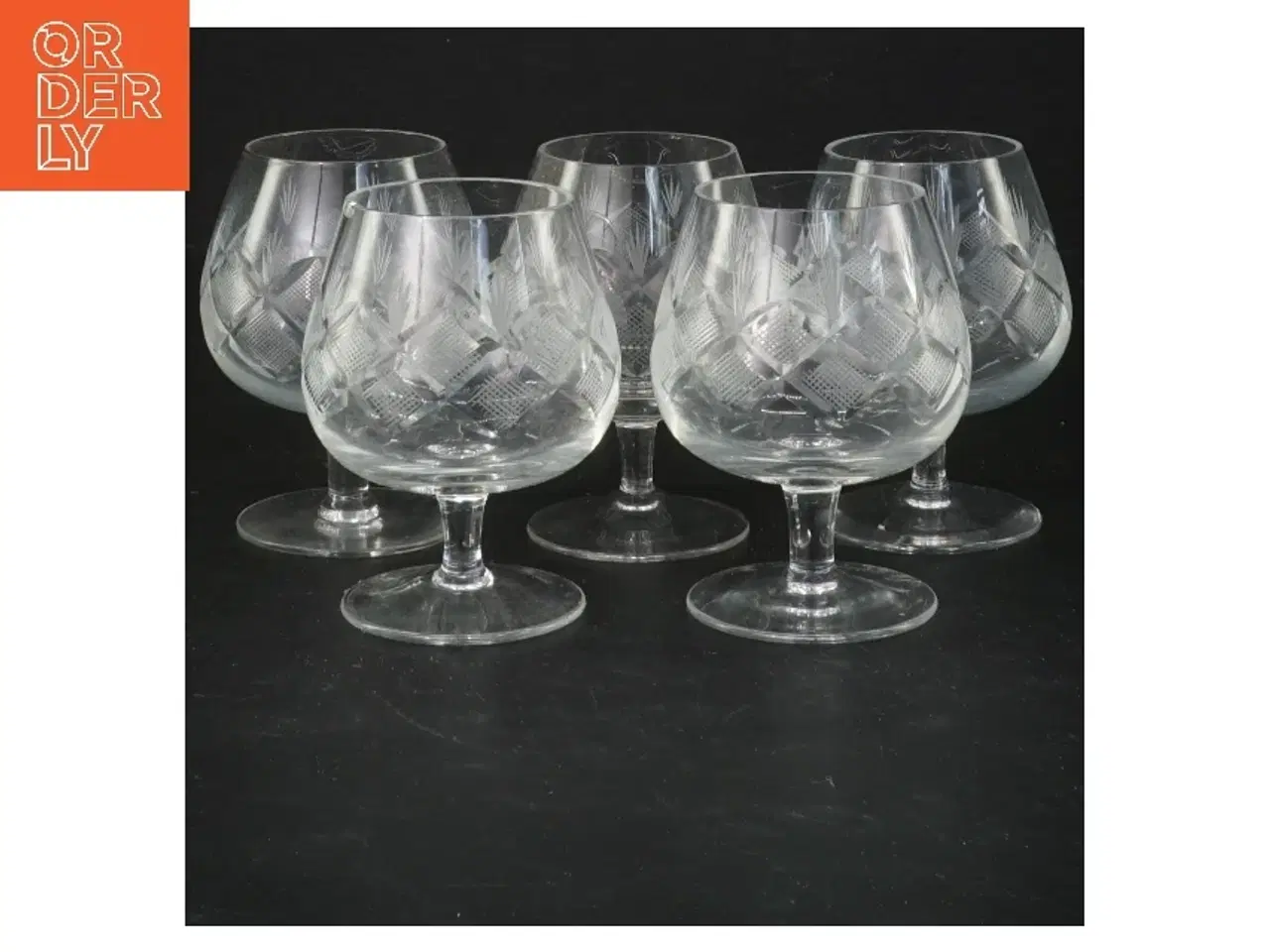 Billede 1 - Sæt med 5 krystalglas, 9 cm (str. 5 styk, 9 cm)fra Wien antik