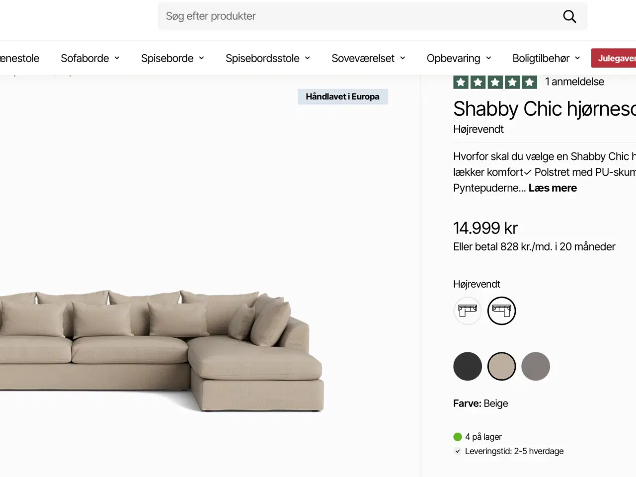 Billede 1 - Sofa Møbelkompagniet Beige 