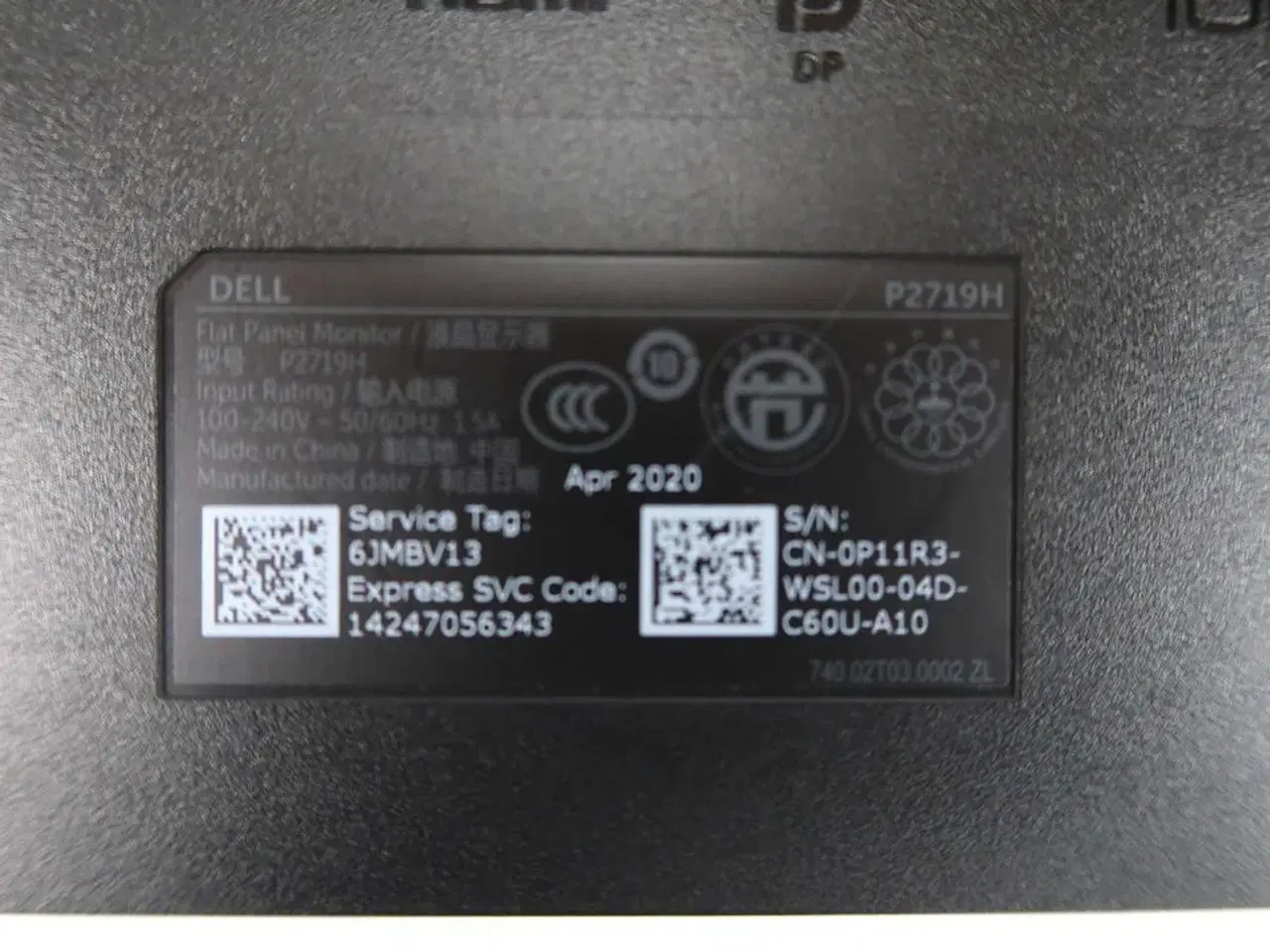 Billede 3 - Dell P2719h 27" Full HD skærm